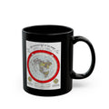 Vintage World Map Black Mug – Antique Polar Projection Coffee Cup (11oz/15oz)