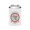 Vintage Red Circular World Map Can Cooler