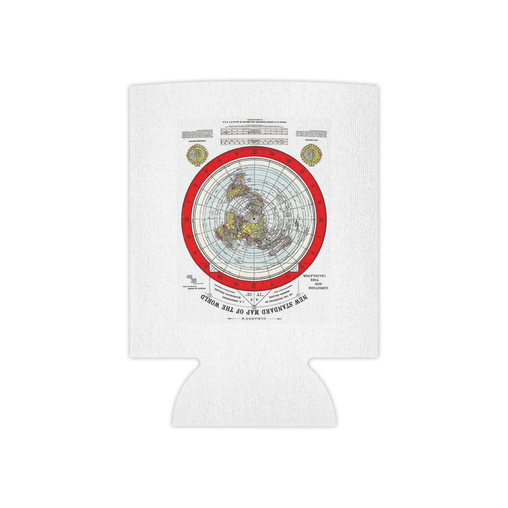 Vintage Red Circular World Map Can Cooler