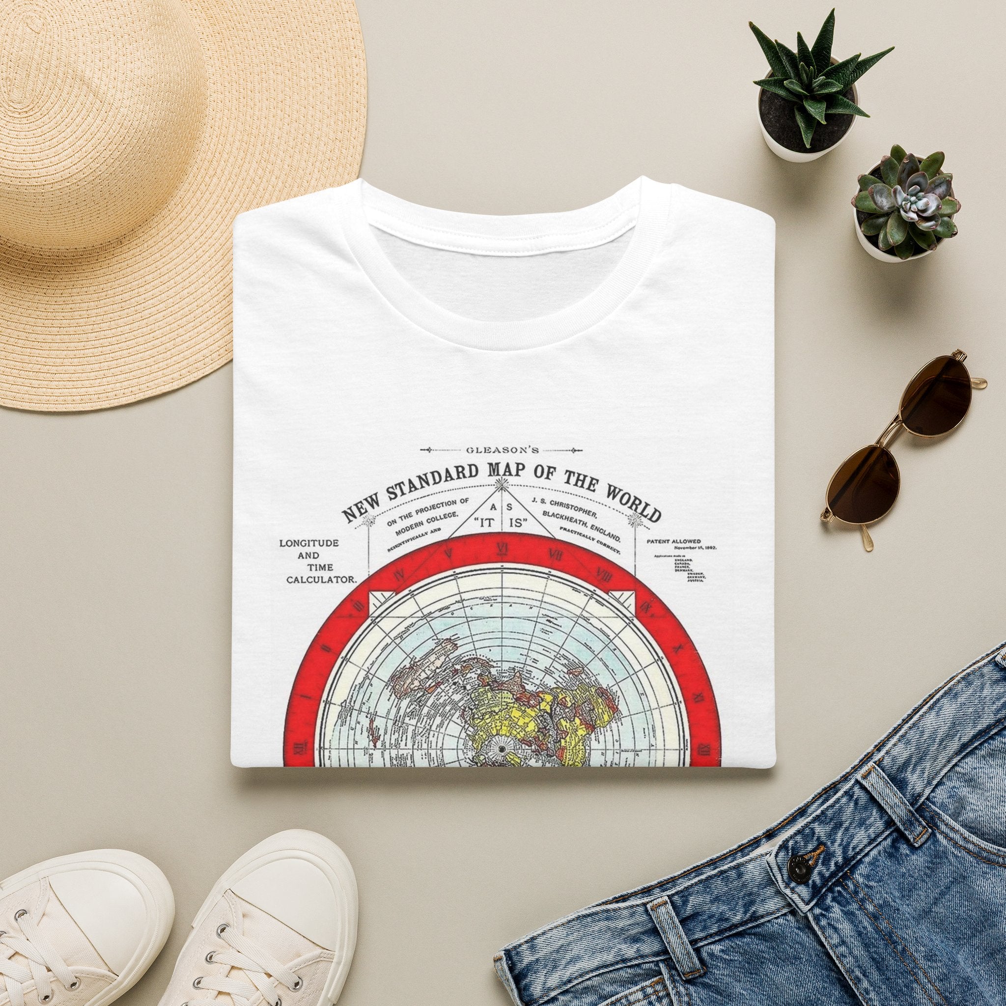Vintage World Map T-Shirt — 'New Standard Map of the World' Retro Atlas Tee