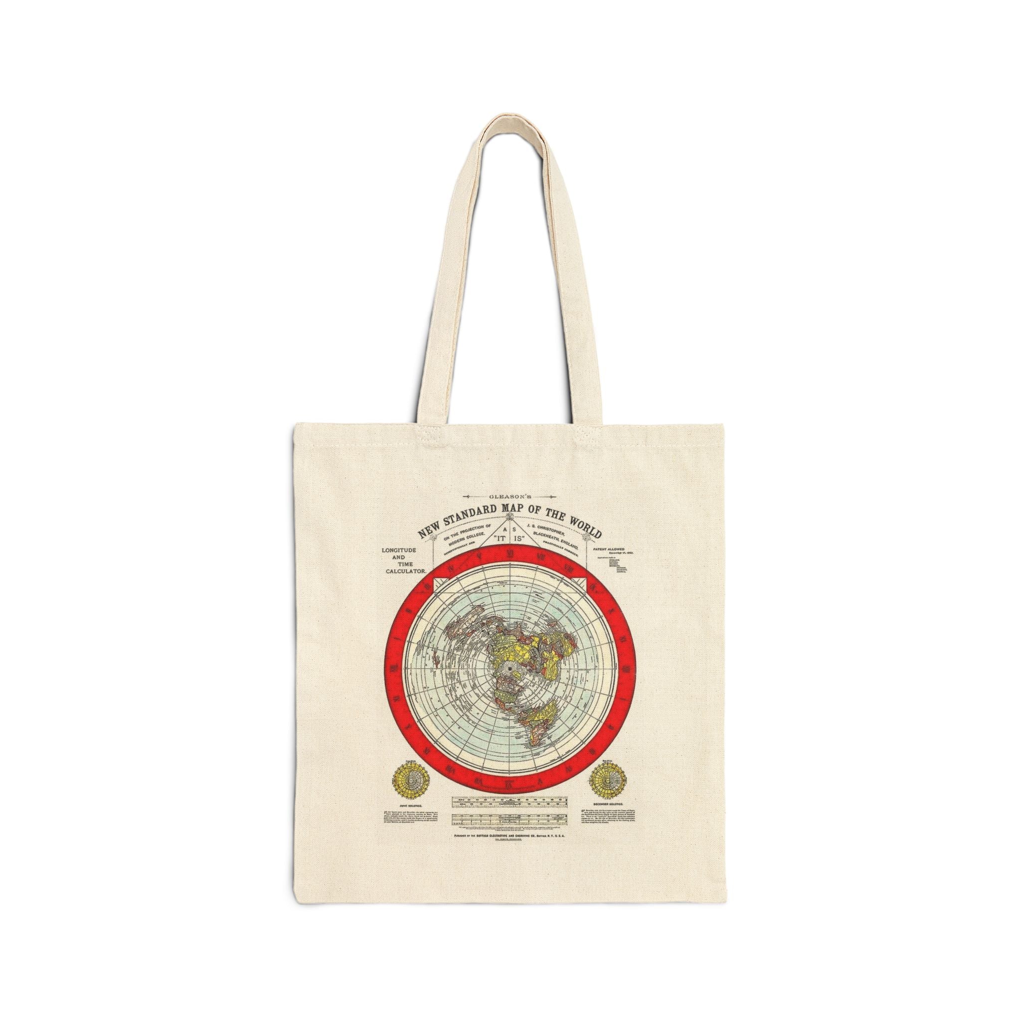 Vintage World Map Tote Bag – Antique North Pole Chart Canvas Tote