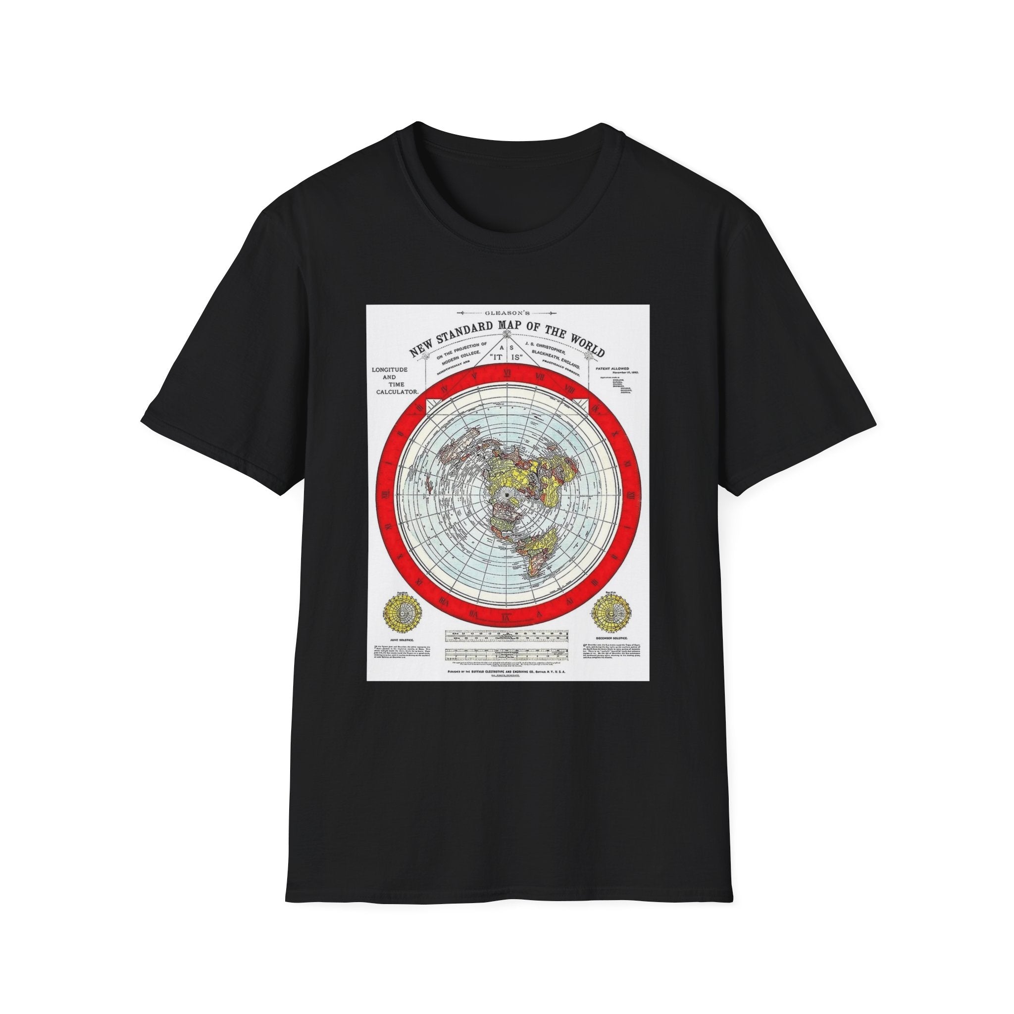 Vintage World Map T-Shirt — 'New Standard Map of the World' Retro Atlas Tee