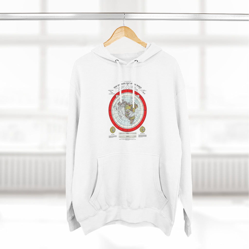 Vintage World Map Hoodie — Retro Globe Graphic Fleece Pullover