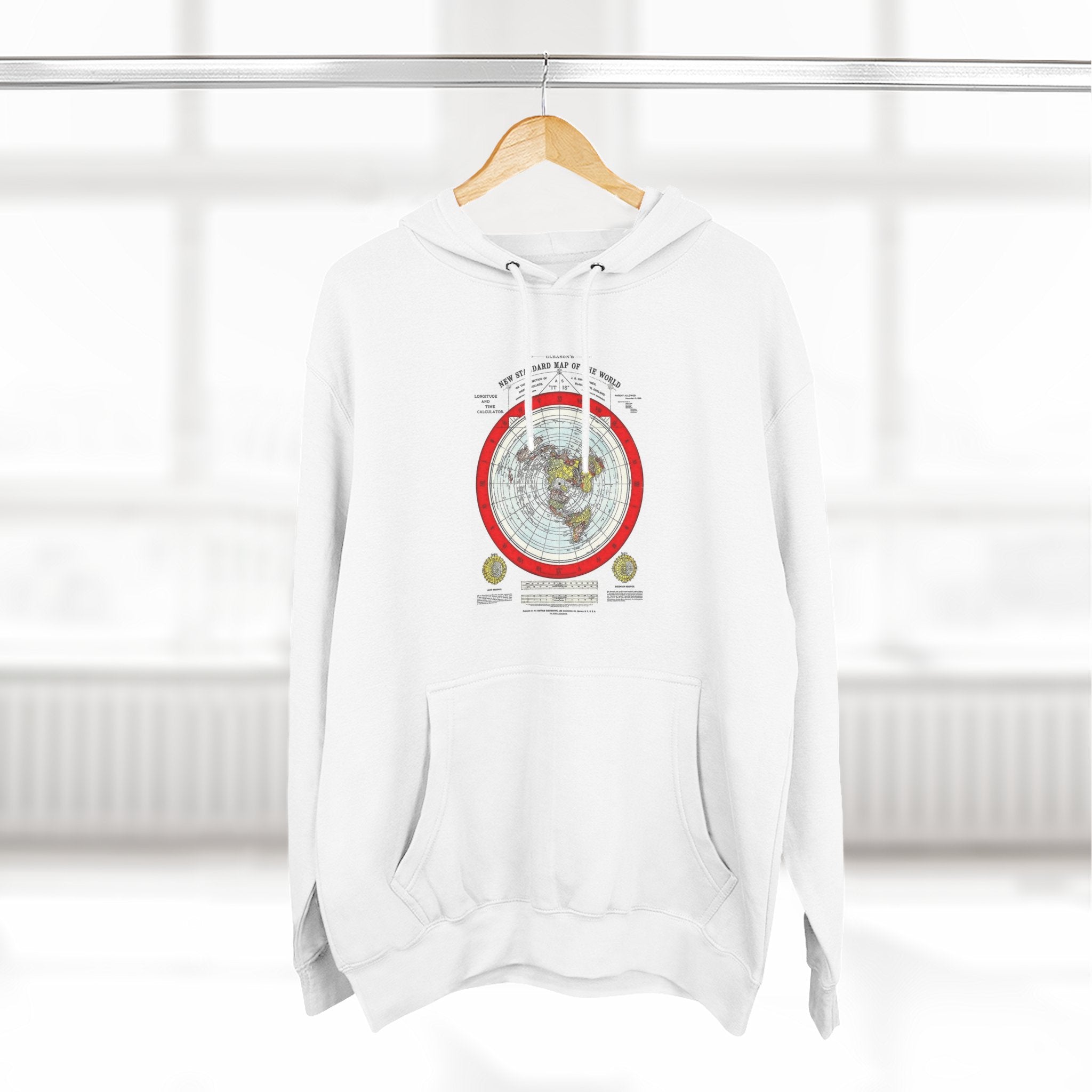 Vintage World Map Hoodie — Retro Globe Graphic Fleece Pullover