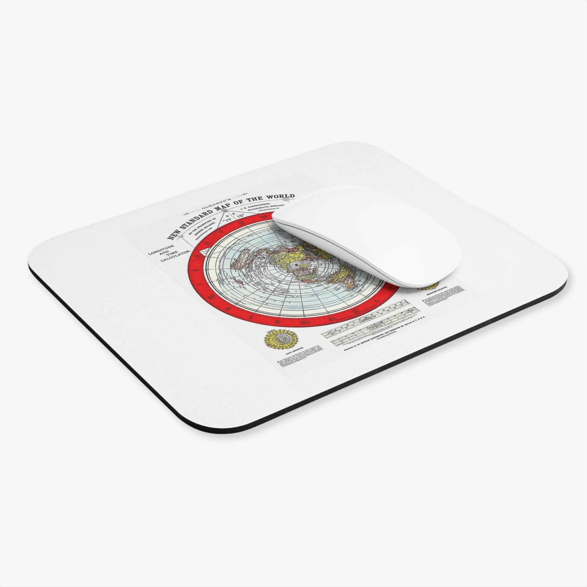 Vintage World Map Mouse Pad — 'New Standard Map of the World' Retro Desk Mat