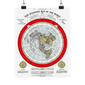 Vintage Flat Earth Map Matte Poster — "New Standard Map of the World"