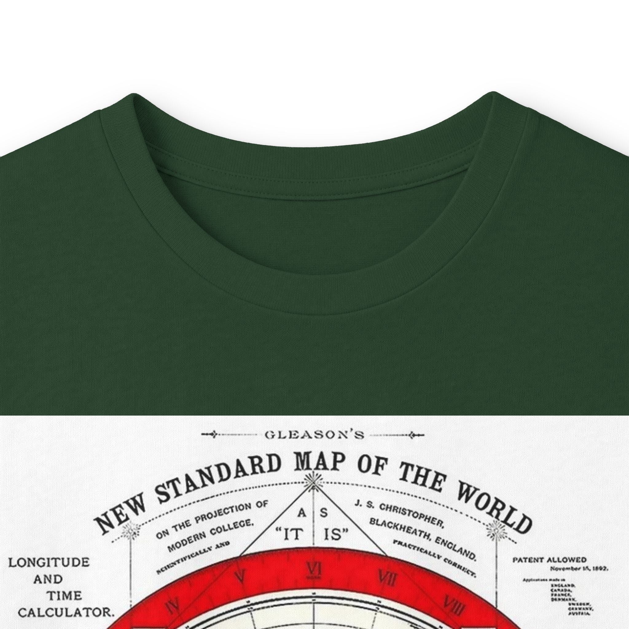 Flat Earth Map Long Sleeve Tee — Vintage 'Seal of the World' Graphic