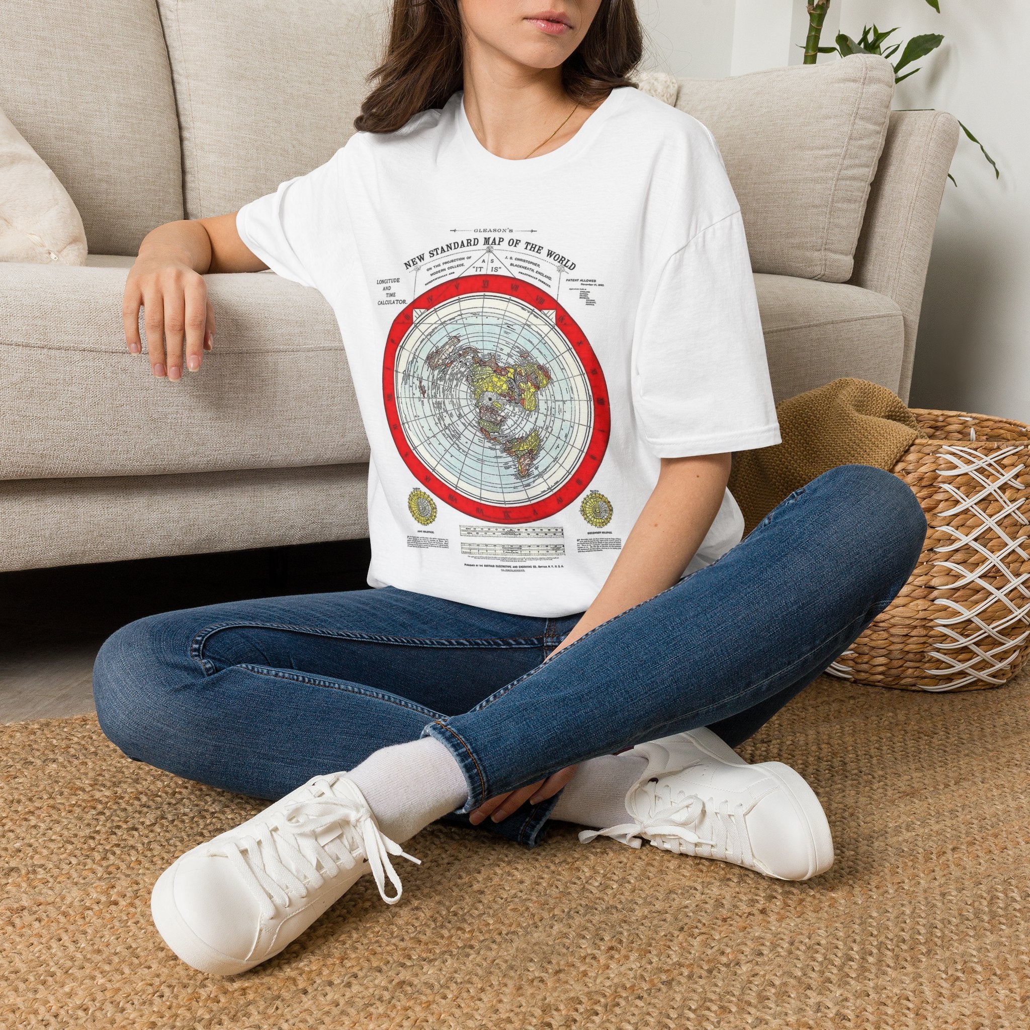 Vintage World Map T-Shirt — 'New Standard Map of the World' Retro Atlas Tee
