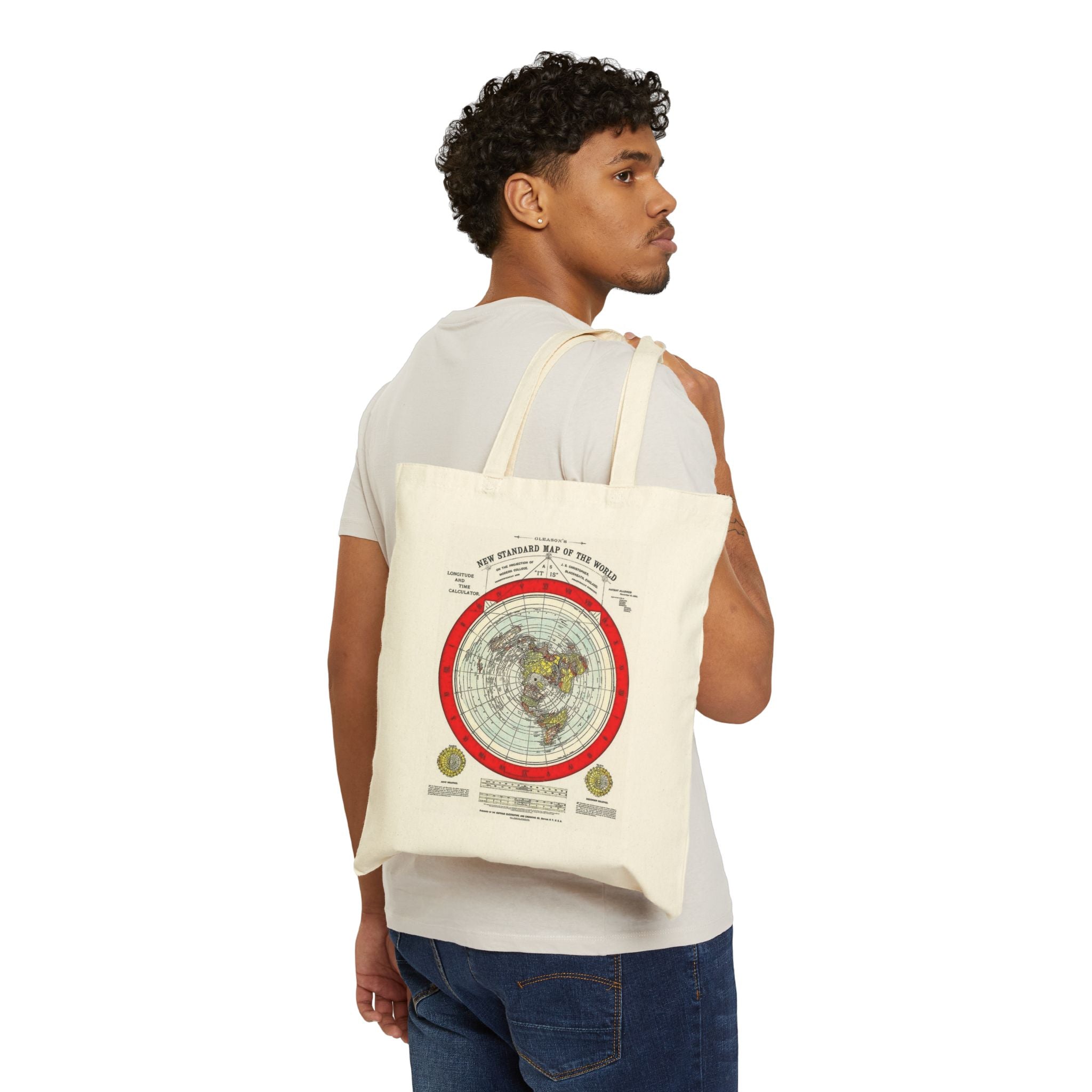 Vintage World Map Tote Bag – Antique North Pole Chart Canvas Tote