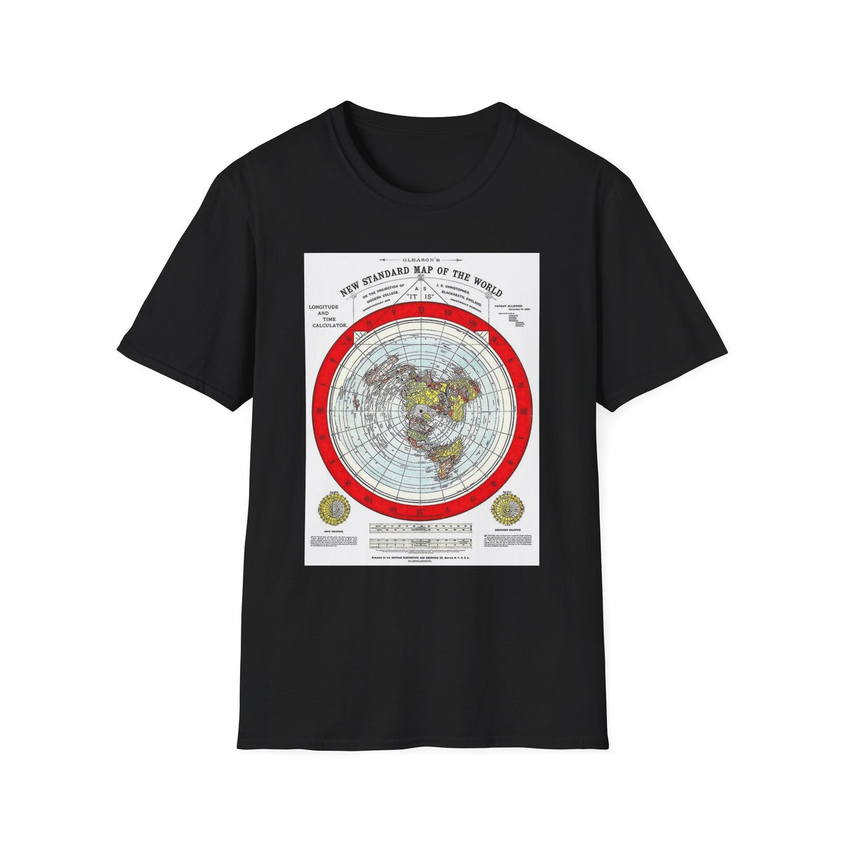 Vintage World Map T-Shirt — 'New Standard Map of the World' Retro Atlas Tee