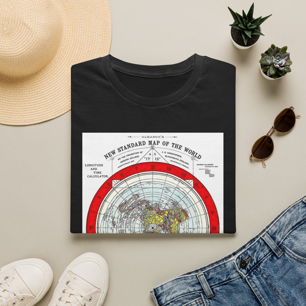 Vintage World Map T-Shirt — 'New Standard Map of the World' Retro Atlas Tee