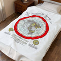 Antique Polar Projection World Map Velveteen Plush Blanket