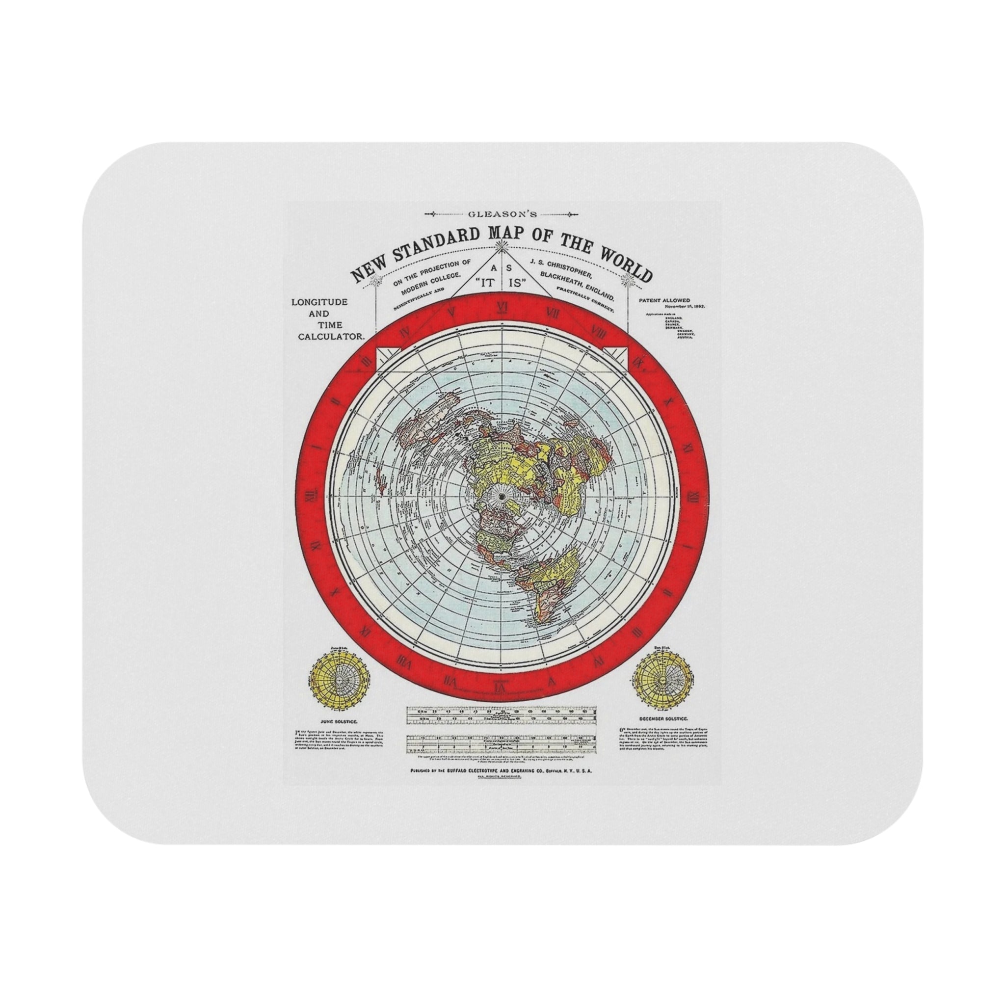 Vintage World Map Mouse Pad — 'New Standard Map of the World' Retro Desk Mat