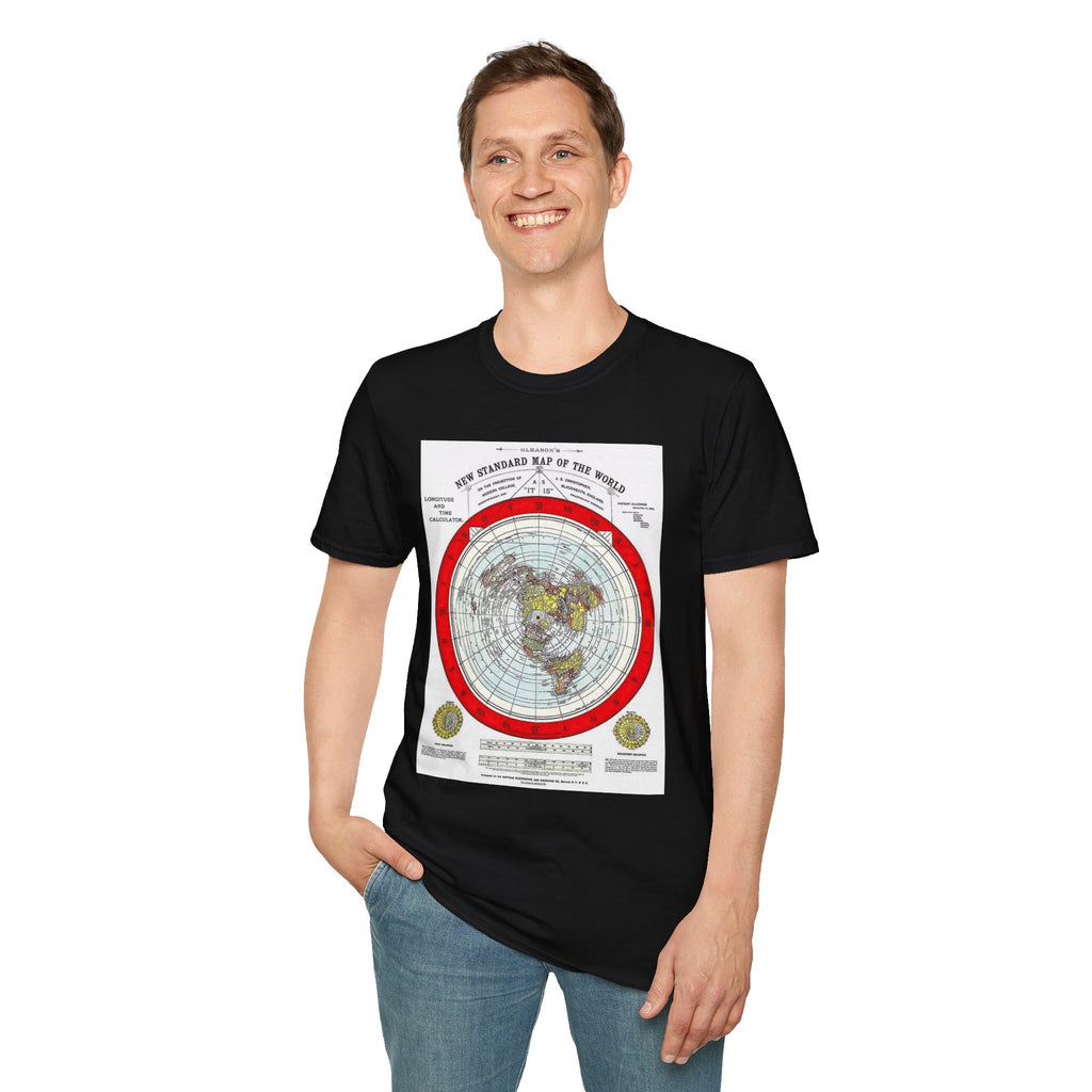 Vintage World Map T-Shirt — 'New Standard Map of the World' Retro Atlas Tee