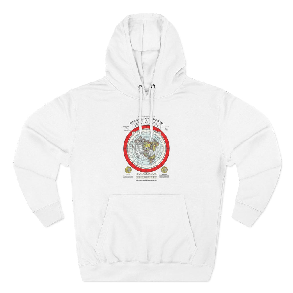 Vintage World Map Hoodie — Retro Globe Graphic Fleece Pullover