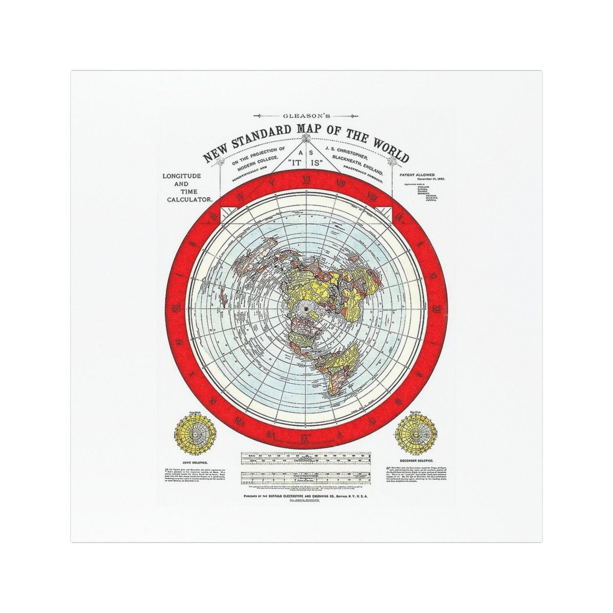 Vintage World Map Car Magnet – 'New Standard Map of the World' Decorative Vehicle Magnet